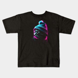 Synthwave Kitty #3 Kids T-Shirt